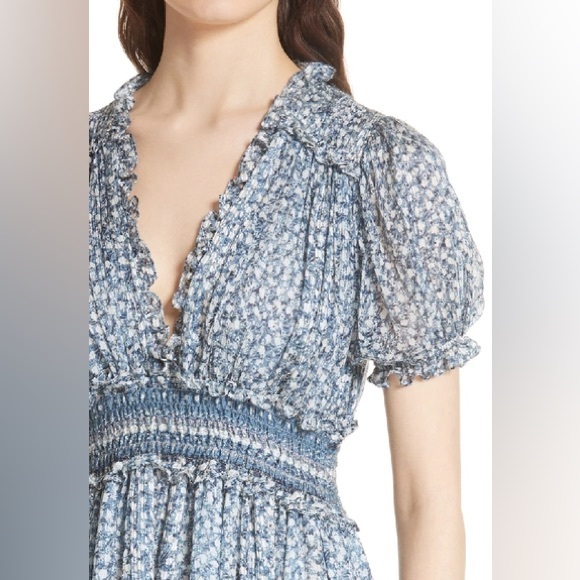 ⚡️Ulla Johnson Evania Silk Midi Dress in Sky Blue sz 2 - Picture 7 of 11